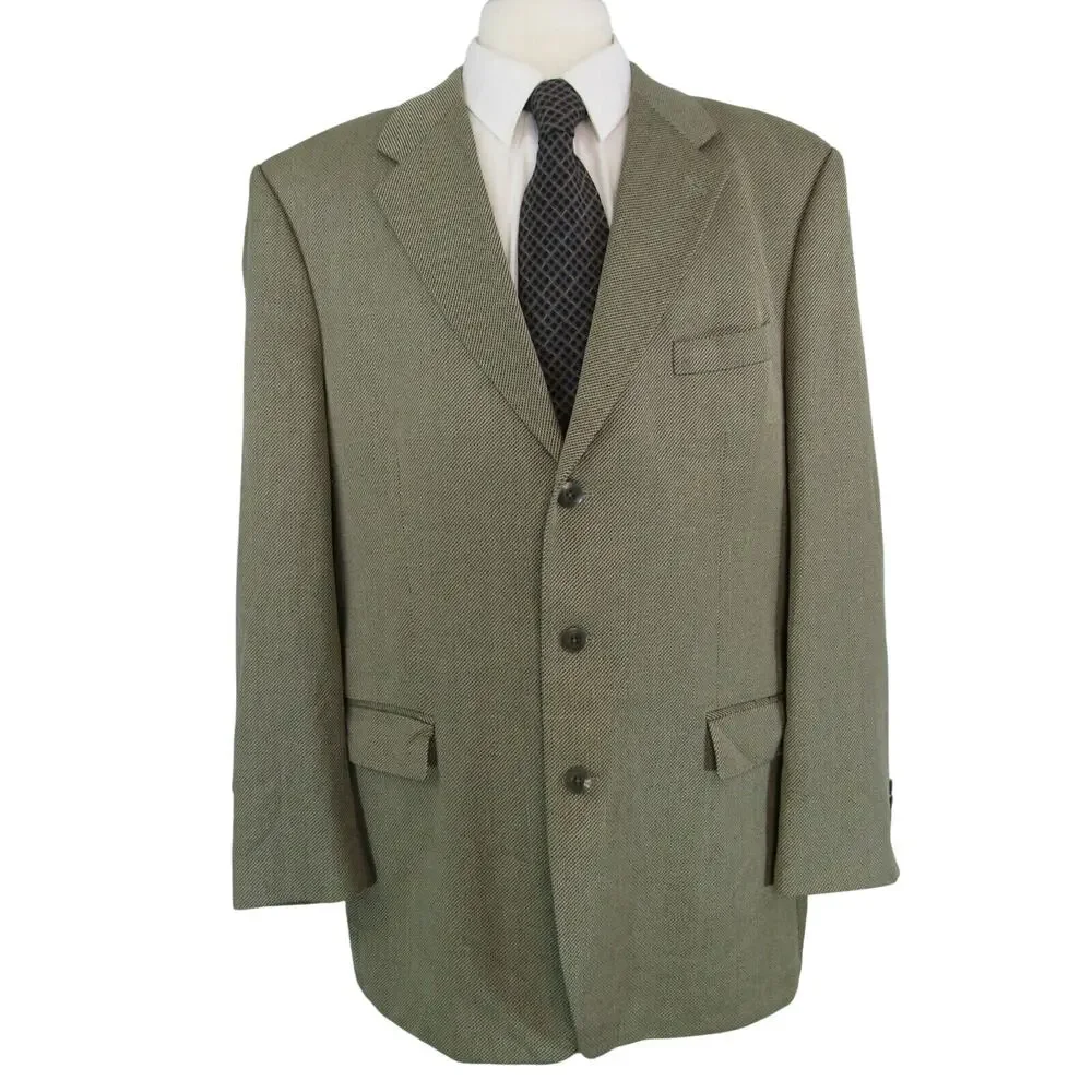Men's Blazer Jacket Size 46T 3 Button Taupe Peerless Man